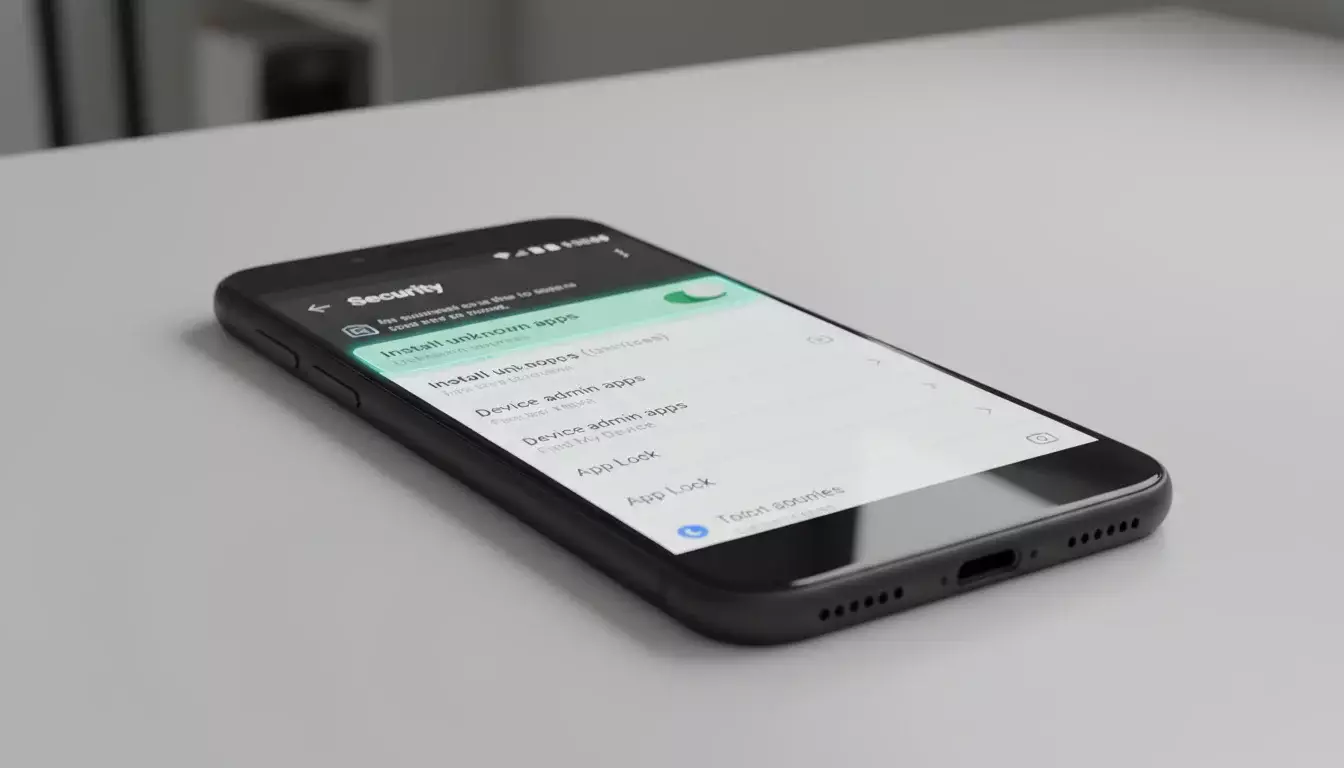 Schermata impostazioni Android con opzione origini sconosciute