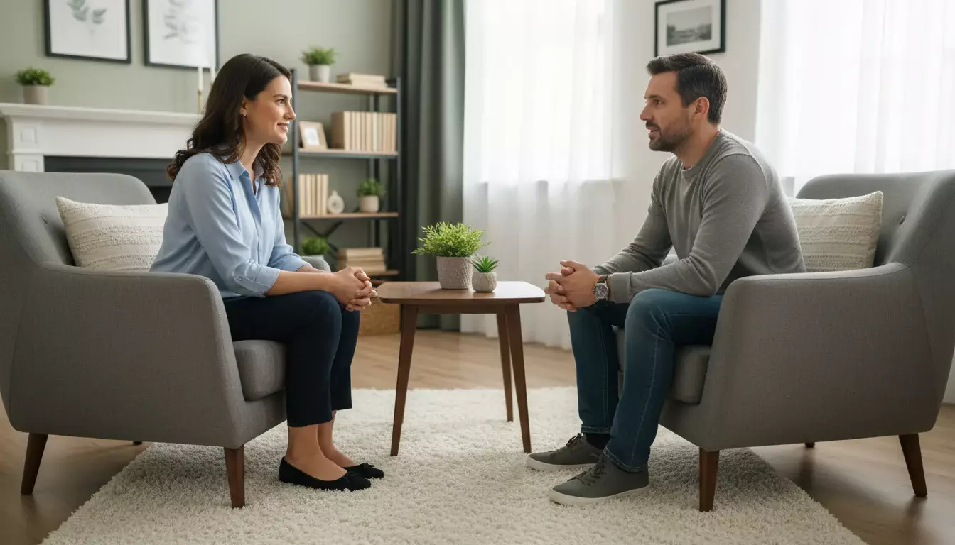 Persona in colloquio di supporto psicologico per ludopatia