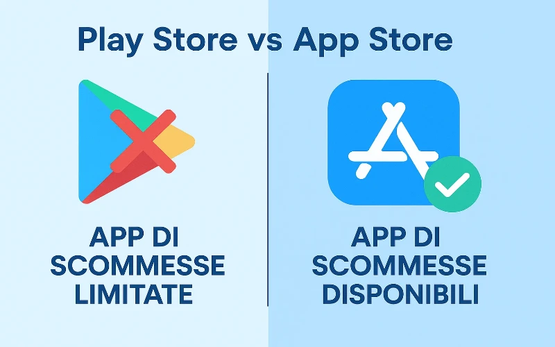 Confronto tra Google Play Store e Apple App Store per app di scommesse