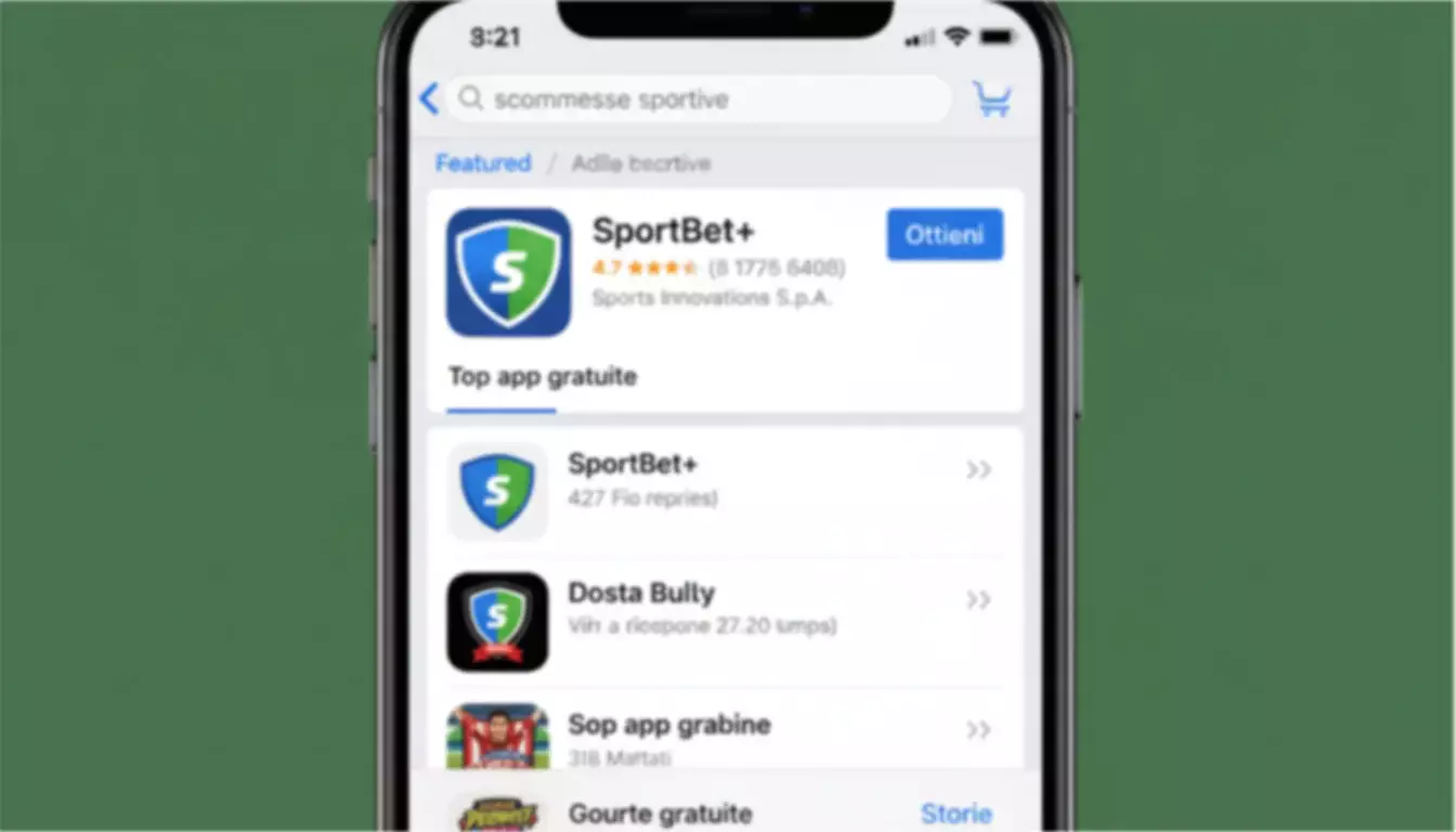 Schermata App Store con ricerca app scommesse e pulsante Ottieni