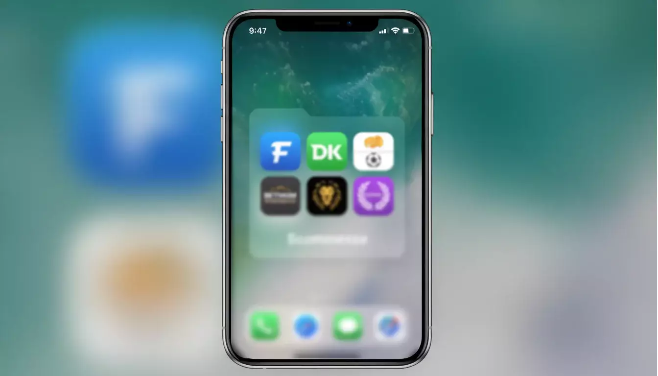 Schermata home iPhone con cartella app scommesse organizzate
