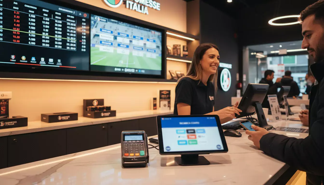 Punto vendita Lottomatica con tablet per ricariche