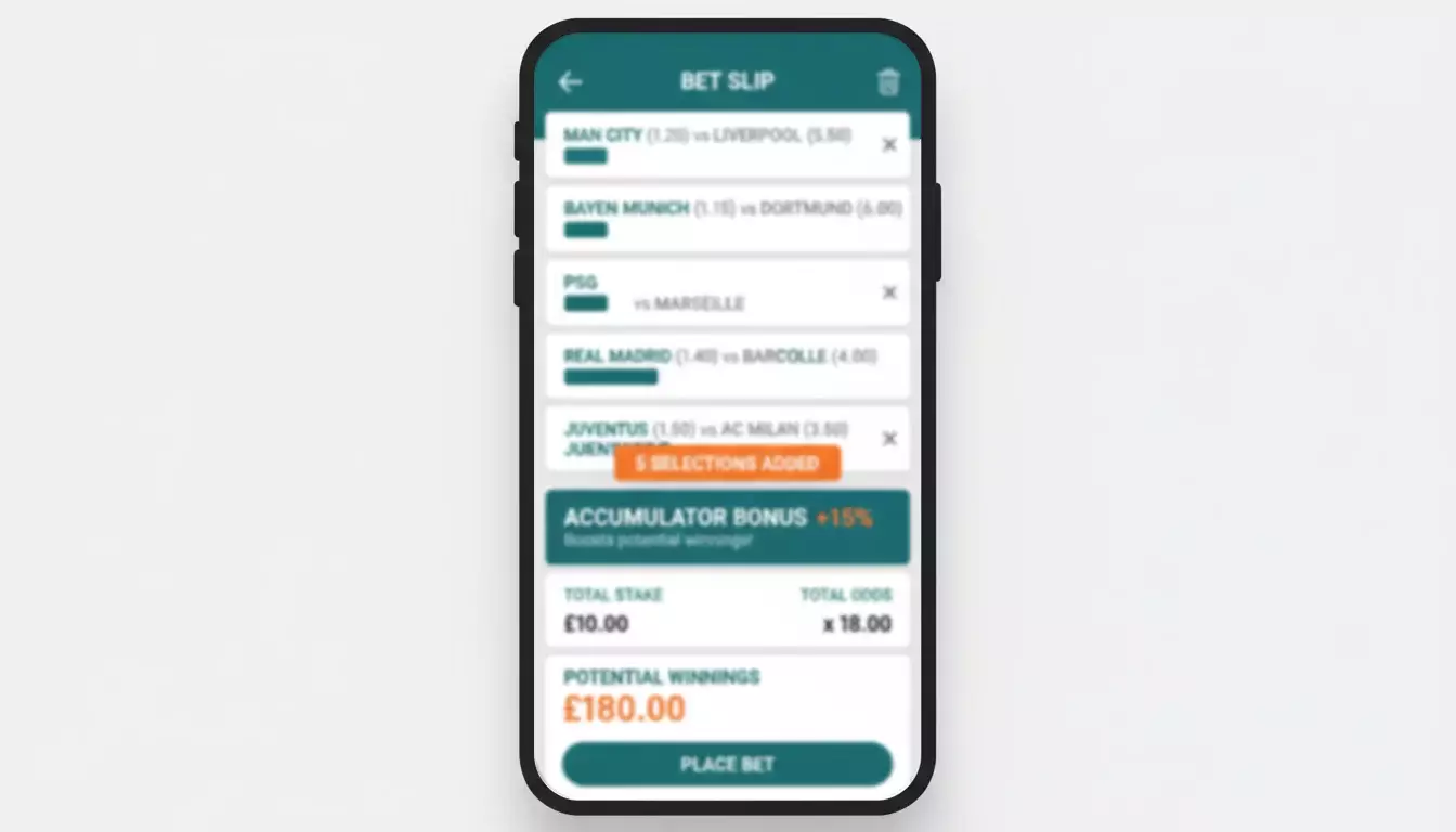 Interfaccia costruzione schedina con bonus multipla attivo