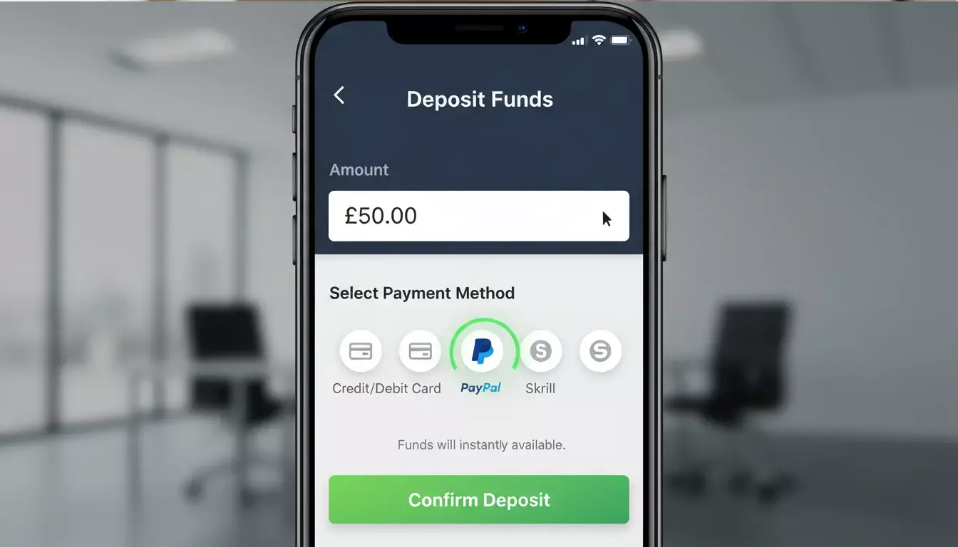 Interfaccia app con selezione metodo pagamento PayPal