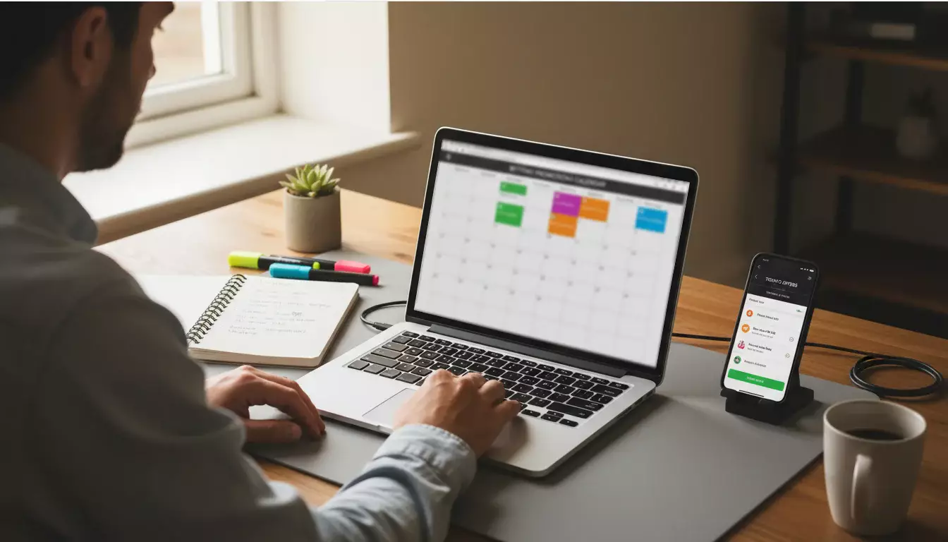 Persona che pianifica scommesse con calendario promozioni