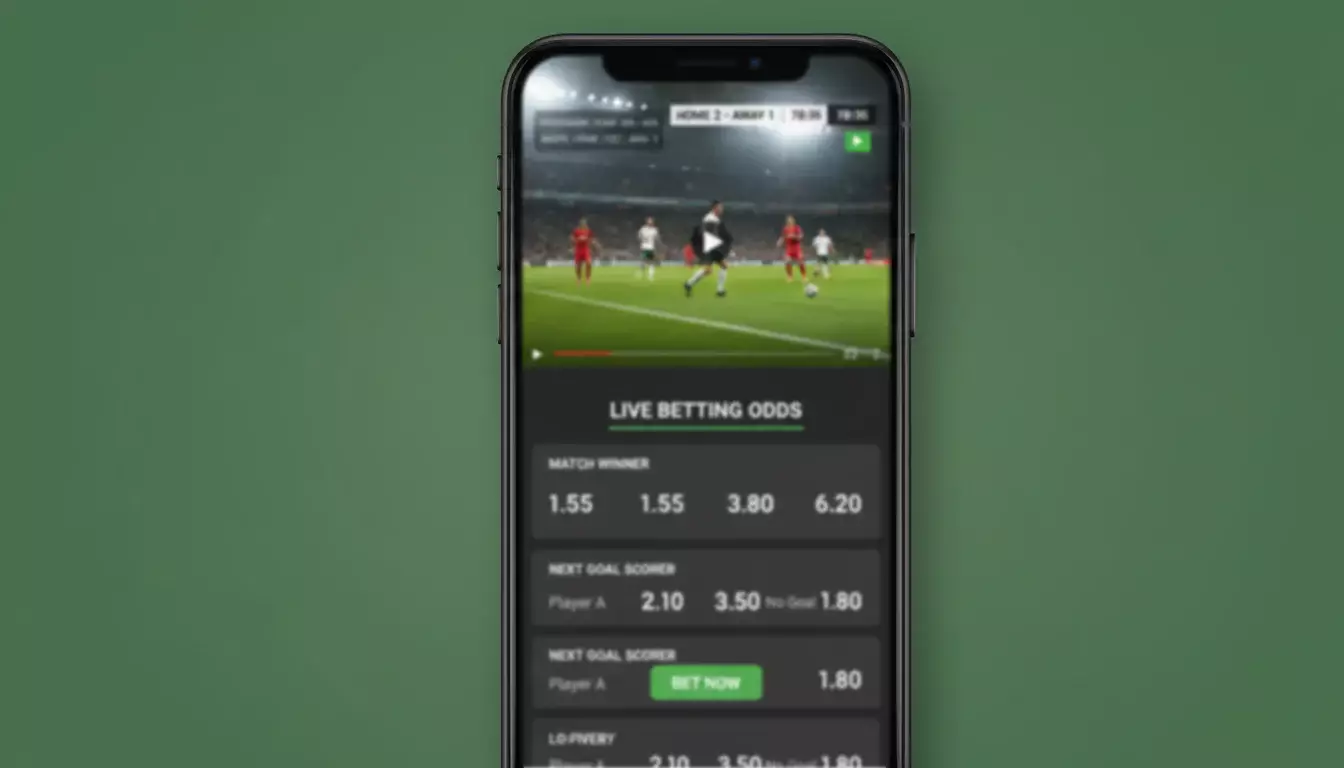 Schermata app con streaming HD e quote live integrate