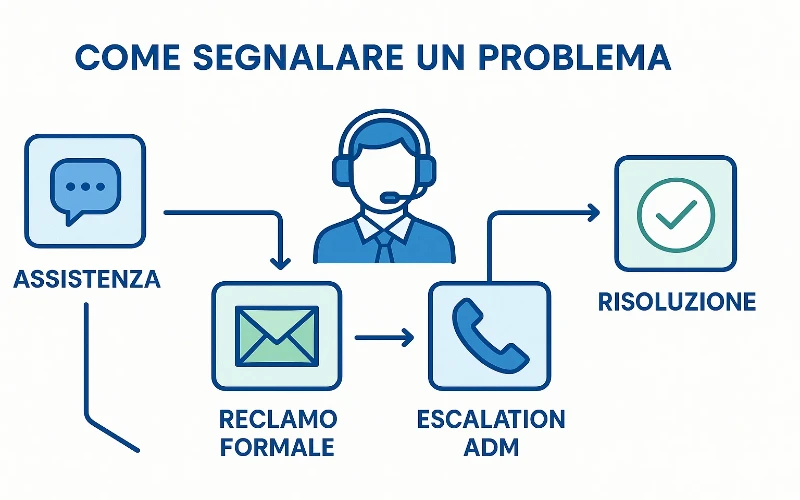 Come segnalare problemi e presentare reclami all'ADM