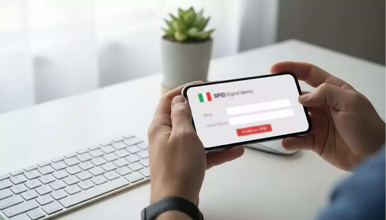 Smartphone con schermata registrazione veloce SPID