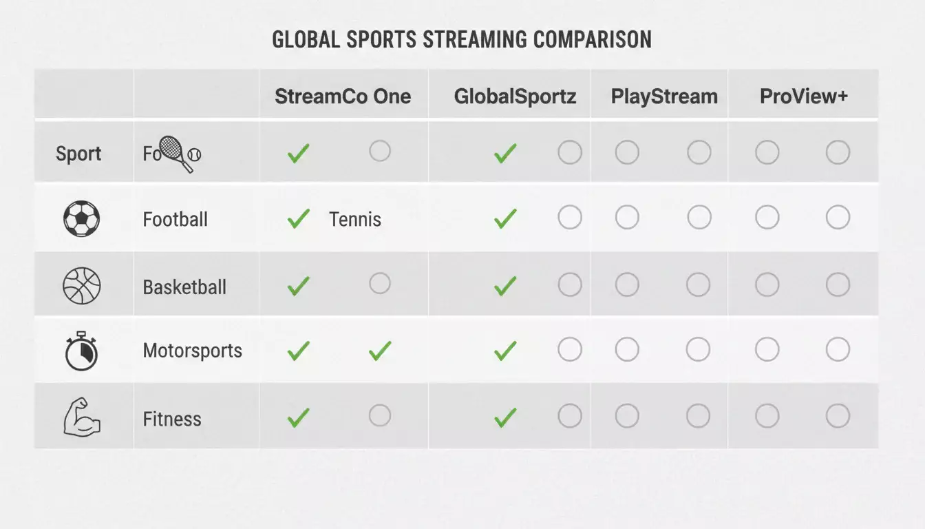 Tabella comparativa copertura streaming diversi operatori