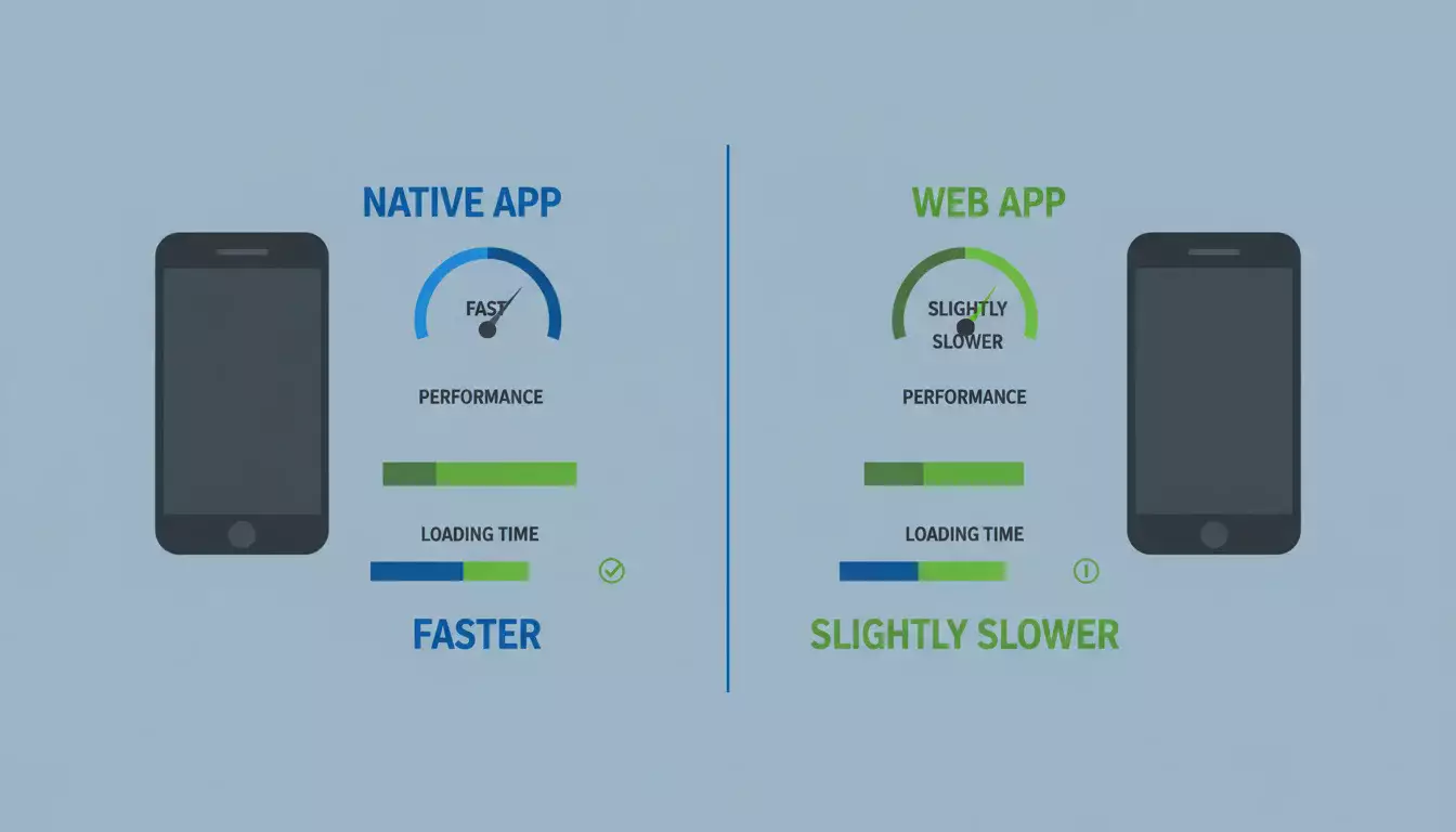 Grafico comparativo velocità app nativa vs web app