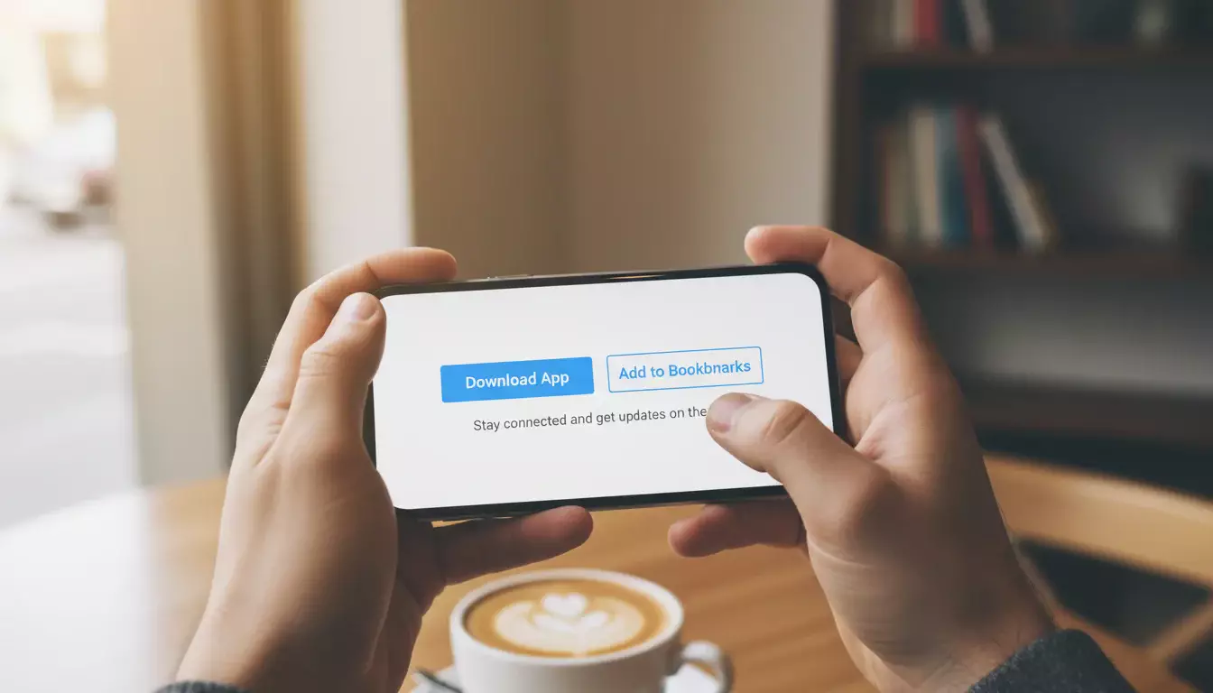 Persona che sceglie tra installare app o usare browser su smartphone